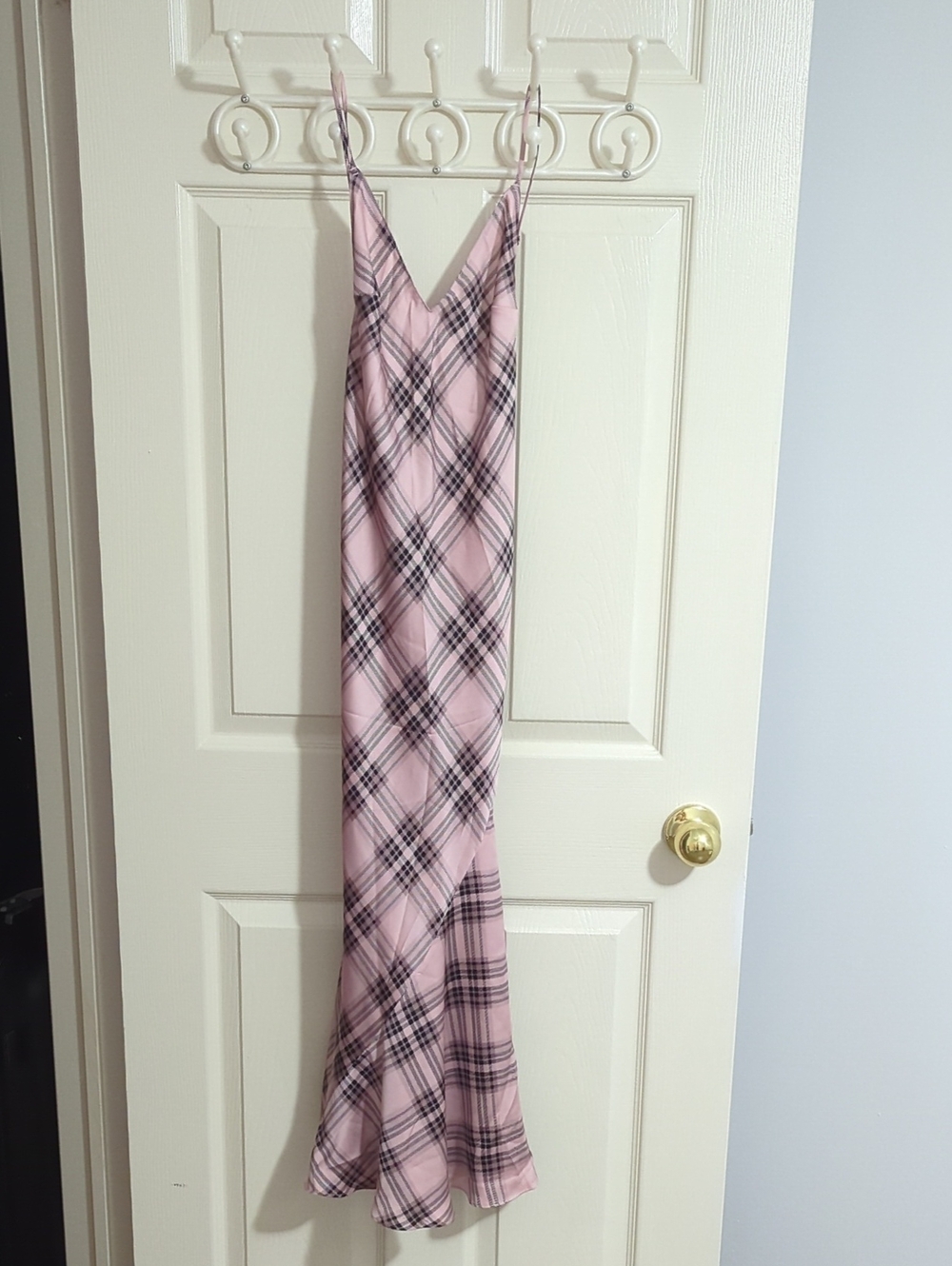 Victoria's Secret Pink Plaid Satin Slip